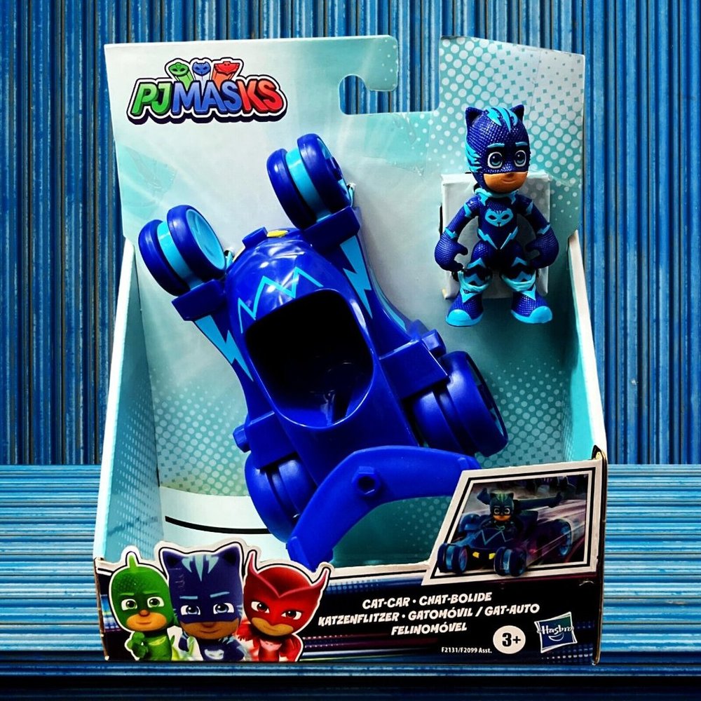 PJ MASKS Blue Cat-Car with Catboy Super Hero Action Figure Toy Brand New